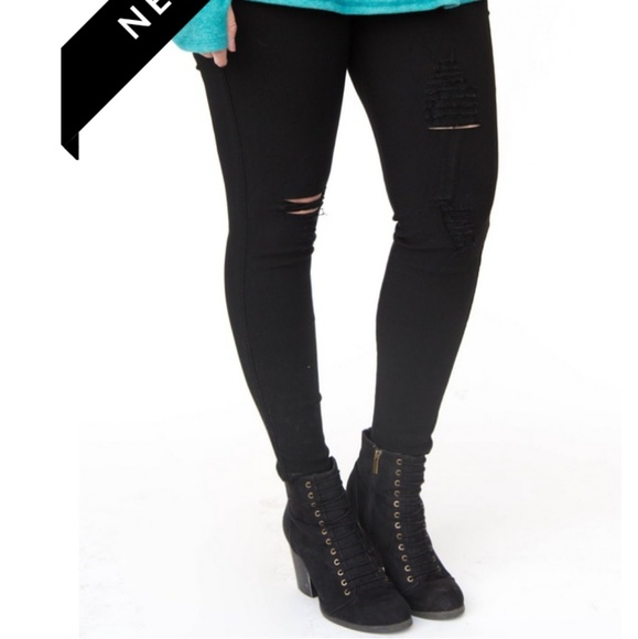 agnes and dora distressed jeggings